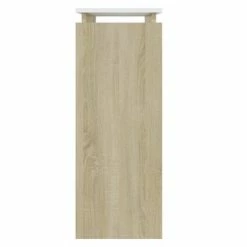 VidaXL Table console Blanc et chêne sonoma 80x30x80 cm Aggloméré -Tables d'appoint Soldes image 5 808319