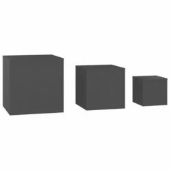 VidaXL Tables d'appoint 3 pcs Gris Aggloméré 10 VidaXL Tables d'appoint 3 pcs Gris Aggloméré -Tables d'appoint Soldes image 5 808587