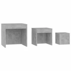 VidaXL Tables gigognes 3 pcs Gris béton Aggloméré 10 VidaXL Tables gigognes 3 pcs Gris béton Aggloméré -Tables d'appoint Soldes image 5 808598