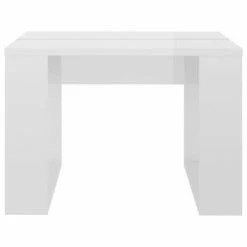 VidaXL Table d'appoint Blanc brillant 50x50x35 cm Aggloméré -Tables d'appoint Soldes image 5 808627