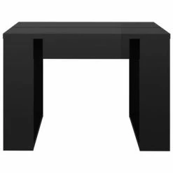 VidaXL Table d'appoint Noir brillant 50x50x35 cm Aggloméré -Tables d'appoint Soldes image 5 808628