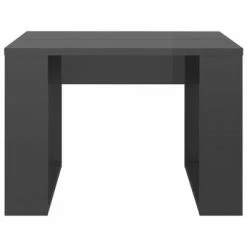 VidaXL Table d'appoint Gris brillant 50x50x35 cm Aggloméré -Tables d'appoint Soldes image 5 808629