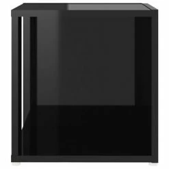 VidaXL Table d'appoint Noir brillant 33x33x34,5 cm Aggloméré -Tables d'appoint Soldes image 5 809015