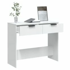 VidaXL Table console Blanc brillant 90x36x75 cm Bois d'ingénierie -Tables d'appoint Soldes image 5 811337
