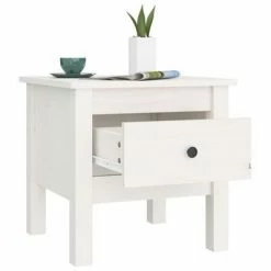 VidaXL Table d'appoint Blanc 40x40x39 cm Bois massif de pin 10 VidaXL Table d'appoint Blanc 40x40x39 cm Bois massif de pin -Tables d'appoint Soldes image 5 813786