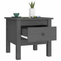 VidaXL Table d'appoint Gris 40x40x39 cm Bois massif de pin -Tables d'appoint Soldes image 5 813788