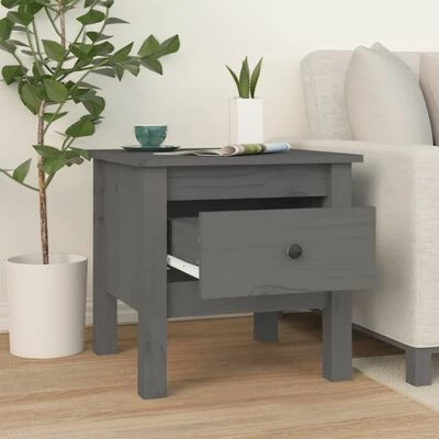 VidaXL Tables d'appoint 2 pcs Gris 40x40x39 cm Bois massif de pin 5 VidaXL Tables d'appoint 2 pcs Gris 40x40x39 cm Bois massif de pin – Image 5