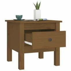 VidaXL Table d'appoint Marron miel 40x40x39 cm Bois massif de pin -Tables d'appoint Soldes image 5 813790