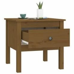 VidaXL Table d'appoint Marron miel 50x50x49 cm Bois massif de pin -Tables d'appoint Soldes image 5 813800