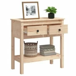VidaXL Table console 75x35x75 cm Bois massif de pin -Tables d'appoint Soldes image 5 814619