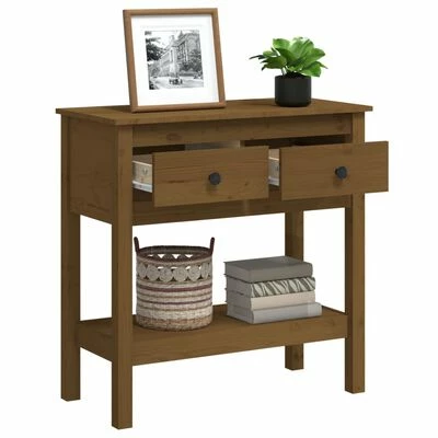 VidaXL Table console Marron miel 75x35x75 cm Bois massif de pin 5 VidaXL Table console Marron miel 75x35x75 cm Bois massif de pin – Image 5