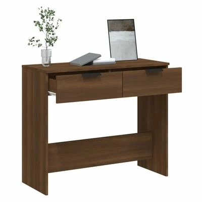 VidaXL Table console Chêne marron 90x36x75 cm Bois d'ingénierie 5 VidaXL Table console Chêne marron 90x36x75 cm Bois d'ingénierie – Image 5
