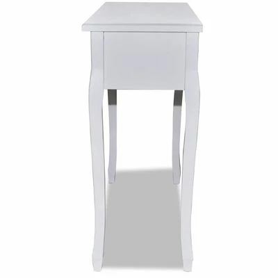 VidaXL Table de console et coiffeuse avec 3 tiroirs Blanc 6 VidaXL Table de console et coiffeuse avec 3 tiroirs Blanc – Image 6