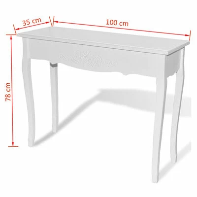 VidaXL Table de console et coiffeuse Blanc 6 VidaXL Table de console et coiffeuse Blanc – Image 6