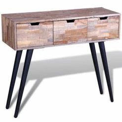 VidaXL Table console avec 3 tiroirs Bois de teck recyclé -Tables d'appoint Soldes image 6 241709