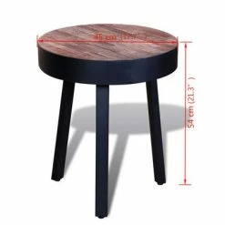 VidaXL Table d'appoint ronde Bois de teck recyclé 11 VidaXL Table d'appoint ronde Bois de teck recyclé -Tables d'appoint Soldes image 6 241713