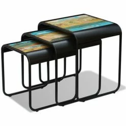 VidaXL Tables gigognes 3 pcs Bois de récupération massif -Tables d'appoint Soldes image 6 243286