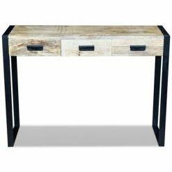 VidaXL Table console avec 3 tiroirs Bois de manguier 110 x 35 x 78 cm -Tables d'appoint Soldes image 6 243299