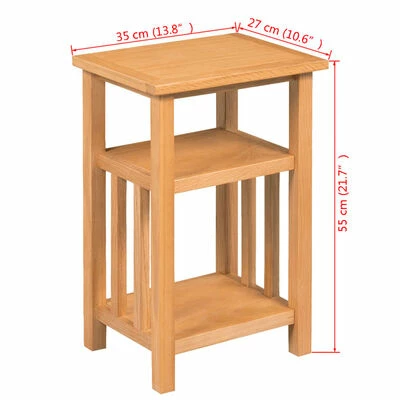 VidaXL Table d'appoint avec étagère à revues Chêne massif 27x35x55 cm 6 VidaXL Table d'appoint avec étagère à revues Chêne massif 27x35x55 cm – Image 6