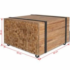 VidaXL Table d'appoint en teck 60 x 60 x 38 cm -Tables d'appoint Soldes image 6 244515