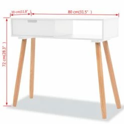 VidaXL Table console Bois de pin massif 80 x 30 x 72 cm Blanc -Tables d'appoint Soldes image 6 244737