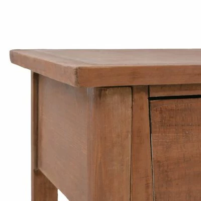 VidaXL Table console bois de sapin massif 126 x 40 x 77,5 cm Marron 6 VidaXL Table console bois de sapin massif 126 x 40 x 77,5 cm Marron – Image 6