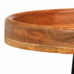 VidaXL Ensemble de tables 3 pcs Bois de manguier massif et acier -Tables d'appoint Soldes image 6 246284
