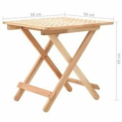 VidaXL Table d'appoint pliante 50 x 50 x 49 cm Bois de noyer massif -Tables d'appoint Soldes image 6 247105