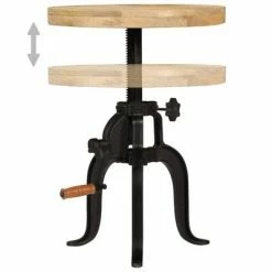 VidaXL Table d'appoint 45x (45-62) cm Bois de manguier massif et fonte -Tables d'appoint Soldes image 6 247587