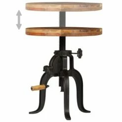 VidaXL Table d'appoint 45x (45-62) cm Bois de récupération et fonte -Tables d'appoint Soldes image 6 247588