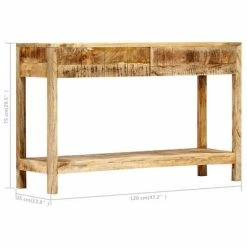 VidaXL Table console 120 x 35 x 75 cm Bois de manguier massif -Tables d'appoint Soldes image 6 247890