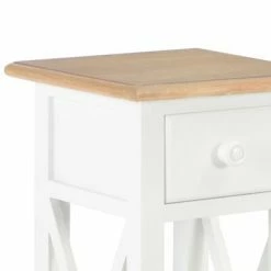 VidaXL Table d'appoint Blanc 27 x 27 x 65,5 cm Bois -Tables d'appoint Soldes image 6 280057