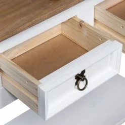 VidaXL Table console Gamme Corona Pin mexicain Blanc 90x34,5x73 cm -Tables d'appoint Soldes image 6 282646