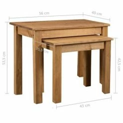 VidaXL Tables gigognes 2 pcs Bois de pin massif Assortiment Panama -Tables d'appoint Soldes image 6 282676