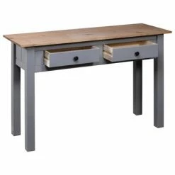 VidaXL Table console Gris 110x40x72 cm Pin solide Gamme Panama -Tables d'appoint Soldes image 6 282680