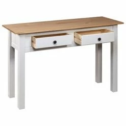 VidaXL Table console Blanc 110x40x72 cm Pin solide Gamme Panama -Tables d'appoint Soldes image 6 282681