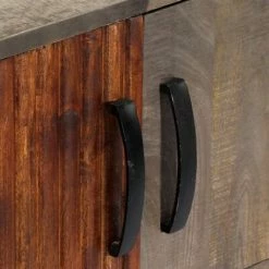 VidaXL Table console Gris 120x35x75 cm Bois de manguier massif brut -Tables d'appoint Soldes image 6 282742