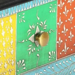 VidaXL Table console peinte à la main 80x35x75 cm Bois de manguier -Tables d'appoint Soldes image 6 286160