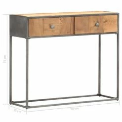 VidaXL Table console 90 x 30 x 75 cm Bois de récupération massif -Tables d'appoint Soldes image 6 286531