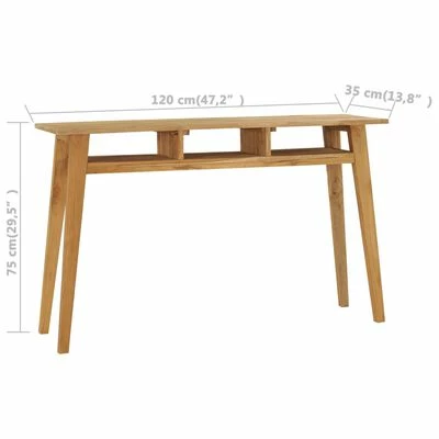 VidaXL Table console 120x35x75 cm Bois de teck massif 6 VidaXL Table console 120x35x75 cm Bois de teck massif – Image 6