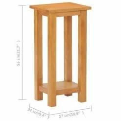 VidaXL Table d'appoint 27x24x55 cm Bois de chêne massif -Tables d'appoint Soldes image 6 289185