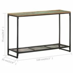 VidaXL Table console 110x35x75 cm Bois de récupération massif 11 VidaXL Table console 110x35x75 cm Bois de récupération massif -Tables d'appoint Soldes image 6 320248
