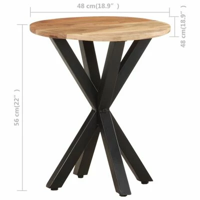 VidaXL Table d'appoint 48x48x56 cm Bois d'acacia massif 6 VidaXL Table d'appoint 48x48x56 cm Bois d'acacia massif – Image 6