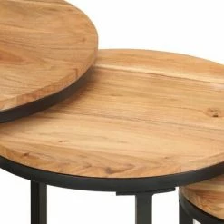 VidaXL Tables d'appoint 3 pcs Bois d'acacia solide 11 VidaXL Tables d'appoint 3 pcs Bois d'acacia solide -Tables d'appoint Soldes image 6 320687