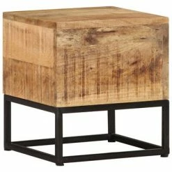 VidaXL Table d'appoint 30x30x33 cm Bois de manguier brut -Tables d'appoint Soldes image 6 320814