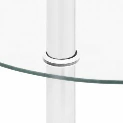 VidaXL Table d'appoint 2 niveaux Transparent 38 cm Verre trempé -Tables d'appoint Soldes image 6 322787