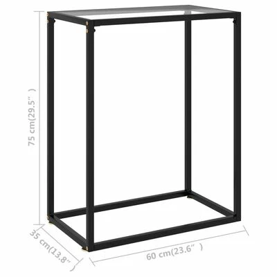 VidaXL Table console Transparent 60x35x75 cm Verre trempé 6 VidaXL Table console Transparent 60x35x75 cm Verre trempé – Image 6