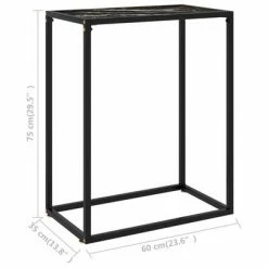 VidaXL Table console Noir 60x35x75 cm Verre trempé -Tables d'appoint Soldes image 6 322806