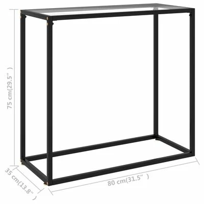 VidaXL Table console Transparent 80x35x75 cm Verre trempé 6 VidaXL Table console Transparent 80x35x75 cm Verre trempé – Image 6