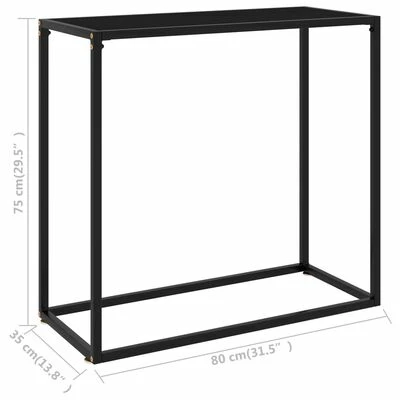 VidaXL Table console Noir 80x35x75 cm Verre trempé 6 VidaXL Table console Noir 80x35x75 cm Verre trempé – Image 6